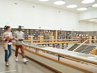 Students in a university library